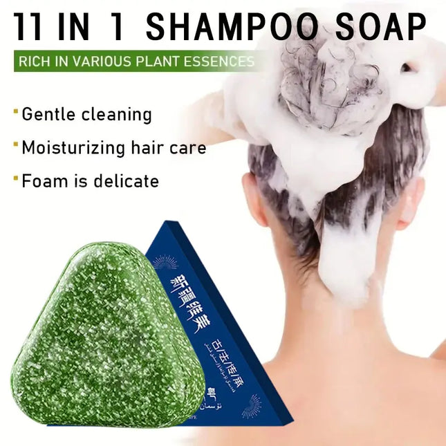 EcoWarra Natural Usman Grass Herbal Shampoo Bar – Oil Control, Anti-Dandruff & Hair Growth Care