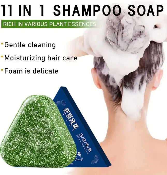 EcoWarra Natural Usman Grass Herbal Shampoo Bar – Oil Control, Anti-Dandruff & Hair Growth Care
