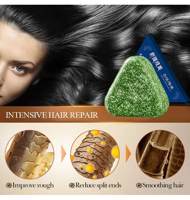 EcoWarra Natural Usman Grass Herbal Shampoo Bar – Oil Control, Anti-Dandruff & Hair Growth Care