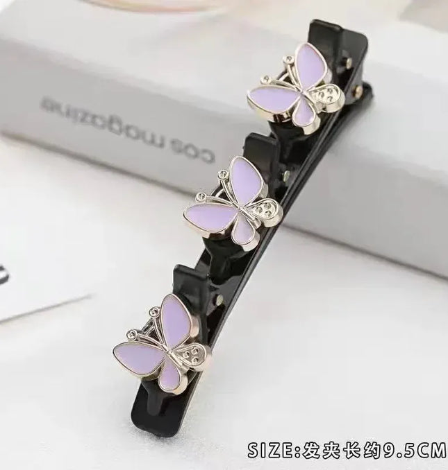 EcoWarra New Fashion Sparkling Crystal Stones Braided Hair Clips 3 Flowers Hair Accessories for Women Girls Styling Tools  Wholesales