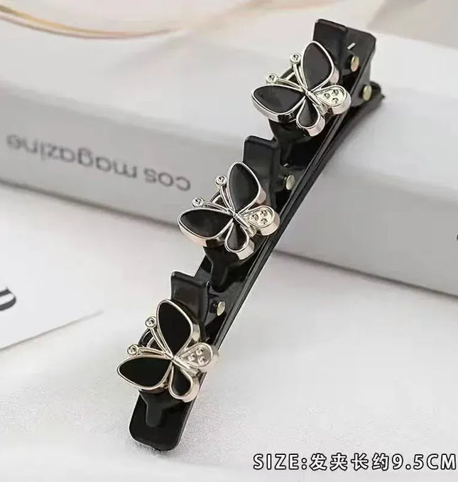 EcoWarra New Fashion Sparkling Crystal Stones Braided Hair Clips 3 Flowers Hair Accessories for Women Girls Styling Tools  Wholesales