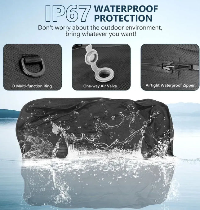 EcoWarra New Reusable Vacuum Bags for Travel Waterproof Space Saver Vacuum Compression Bag Dustproof Luggage Vacuum Storage Bag Backpack