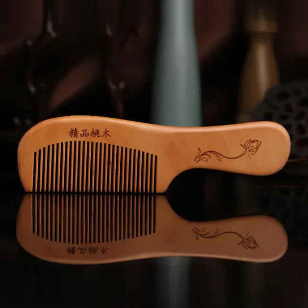 EcoWarra NO.1 Natural Peach Wood Hair Comb Close Teeth Anti-static Head Massage Hair Care Wooden kids Brushes children Combs Baby Hair Care