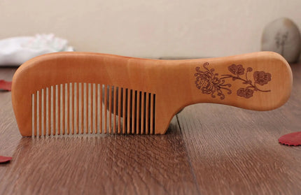 EcoWarra NO.10 Natural Peach Wood Hair Comb Close Teeth Anti-static Head Massage Hair Care Wooden kids Brushes children Combs Baby Hair Care