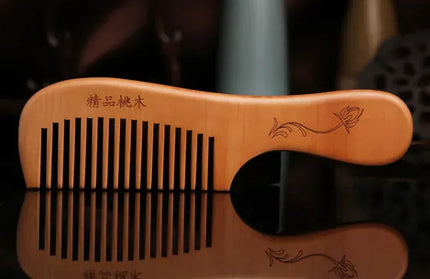 EcoWarra NO.2 Natural Peach Wood Hair Comb Close Teeth Anti-static Head Massage Hair Care Wooden kids Brushes children Combs Baby Hair Care