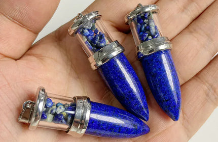 EcoWarra NO.5 lapis lazuli 1pc Bullet shape Stone Pendant for Men Reiki Women Making Necklace Accessory Natural Quartz Jades Pendant