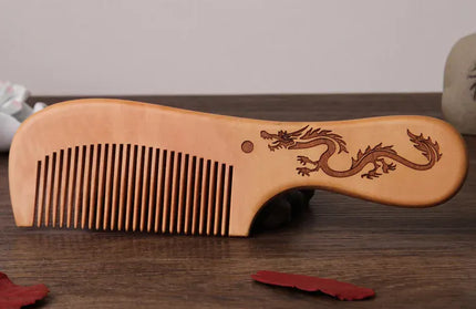 EcoWarra NO.5 Natural Peach Wood Hair Comb Close Teeth Anti-static Head Massage Hair Care Wooden kids Brushes children Combs Baby Hair Care