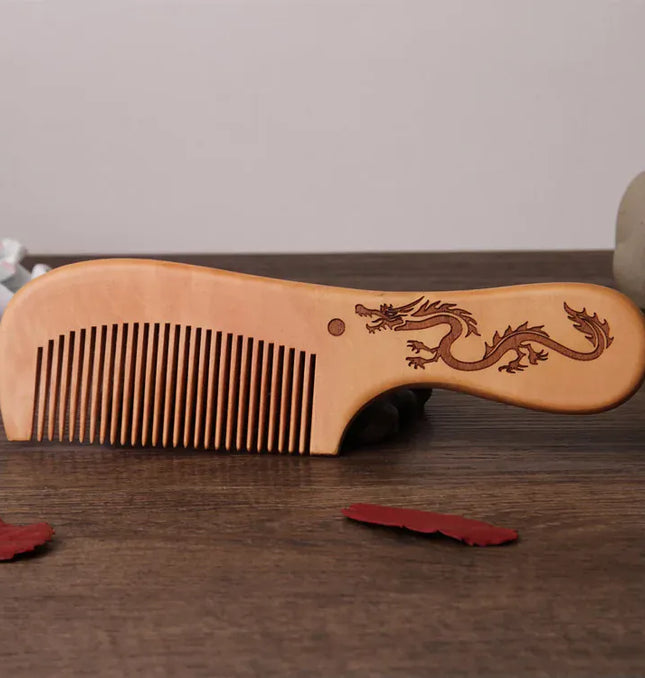EcoWarra NO.5 Natural Peach Wood Hair Comb Close Teeth Anti-static Head Massage Hair Care Wooden kids Brushes children Combs Baby Hair Care
