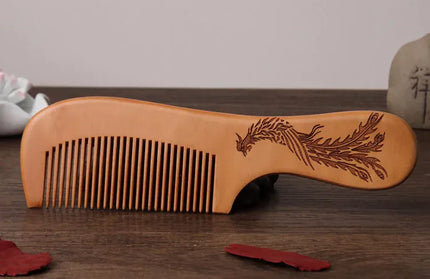 EcoWarra NO.6 Natural Peach Wood Hair Comb Close Teeth Anti-static Head Massage Hair Care Wooden kids Brushes children Combs Baby Hair Care