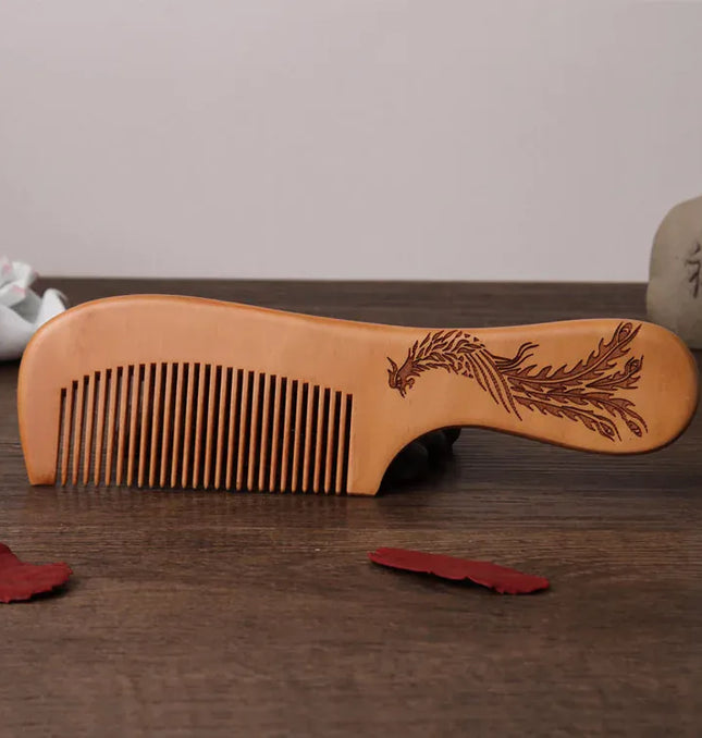 EcoWarra NO.6 Natural Peach Wood Hair Comb Close Teeth Anti-static Head Massage Hair Care Wooden kids Brushes children Combs Baby Hair Care
