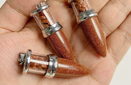 EcoWarra NO.6 Sandstone 1pc Bullet shape Stone Pendant for Men Reiki Women Making Necklace Accessory Natural Quartz Jades Pendant