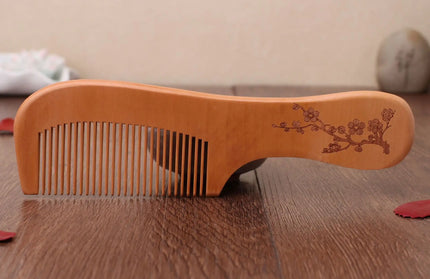 EcoWarra NO.7 Natural Peach Wood Hair Comb Close Teeth Anti-static Head Massage Hair Care Wooden kids Brushes children Combs Baby Hair Care