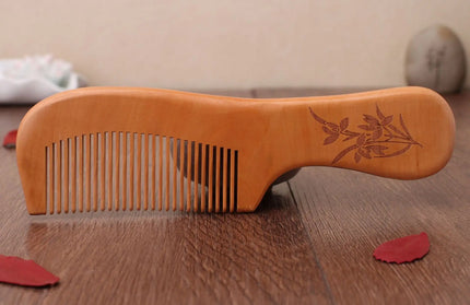 EcoWarra NO.8 Natural Peach Wood Hair Comb Close Teeth Anti-static Head Massage Hair Care Wooden kids Brushes children Combs Baby Hair Care
