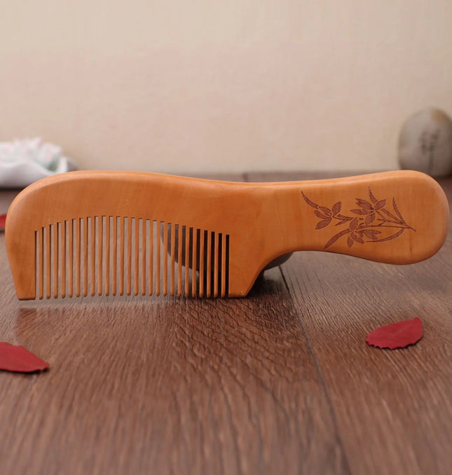 EcoWarra NO.8 Natural Peach Wood Hair Comb Close Teeth Anti-static Head Massage Hair Care Wooden kids Brushes children Combs Baby Hair Care