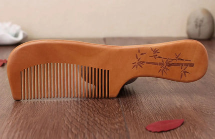 EcoWarra NO.9 Natural Peach Wood Hair Comb Close Teeth Anti-static Head Massage Hair Care Wooden kids Brushes children Combs Baby Hair Care