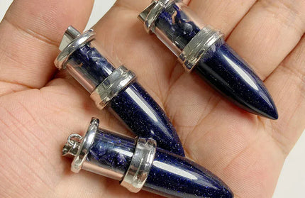 EcoWarra NO.9 Sandstone 1pc Bullet shape Stone Pendant for Men Reiki Women Making Necklace Accessory Natural Quartz Jades Pendant