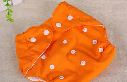 EcoWarra Orange Baby Diapers Washable Reusable Nappies Grid Eco Friendly Cotton Baby Cloth Training Pant Cloth Diaper Adjustable Baby Fraldas