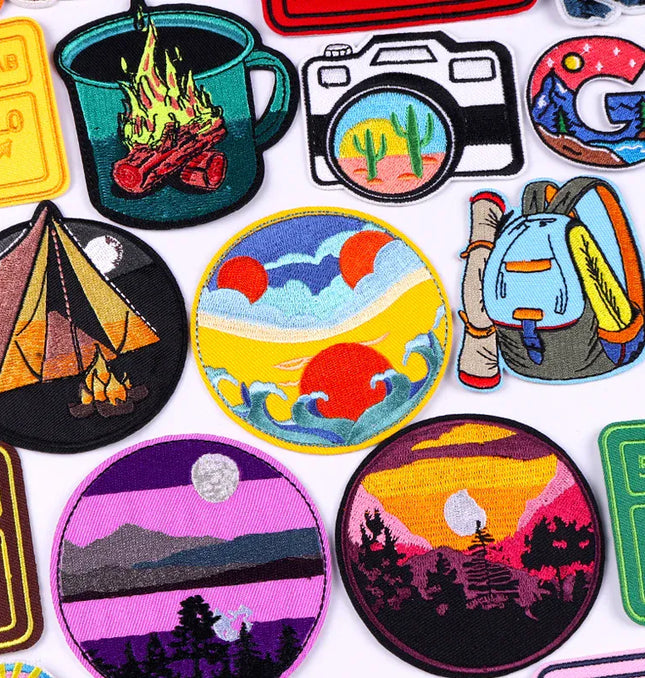 EcoWarra Outdoor Nature Camping Traveler Embroidered Patch Iron On Patches For Clothing Thermoadhesive Patches Hiking Patch For Backpack