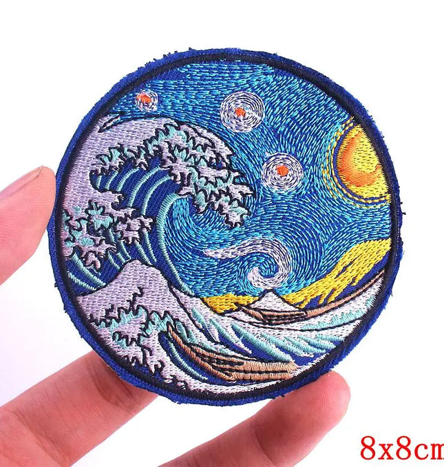EcoWarra Outdoor Nature Camping Traveler Embroidered Patch Iron On Patches For Clothing Thermoadhesive Patches Hiking Patch For Backpack