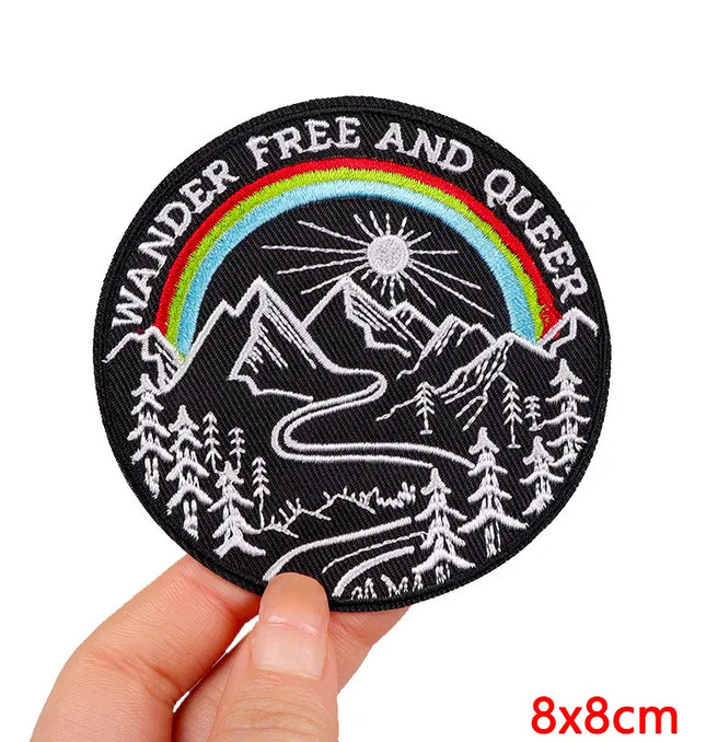 EcoWarra Outdoor Nature Camping Traveler Embroidered Patch Iron On Patches For Clothing Thermoadhesive Patches Hiking Patch For Backpack