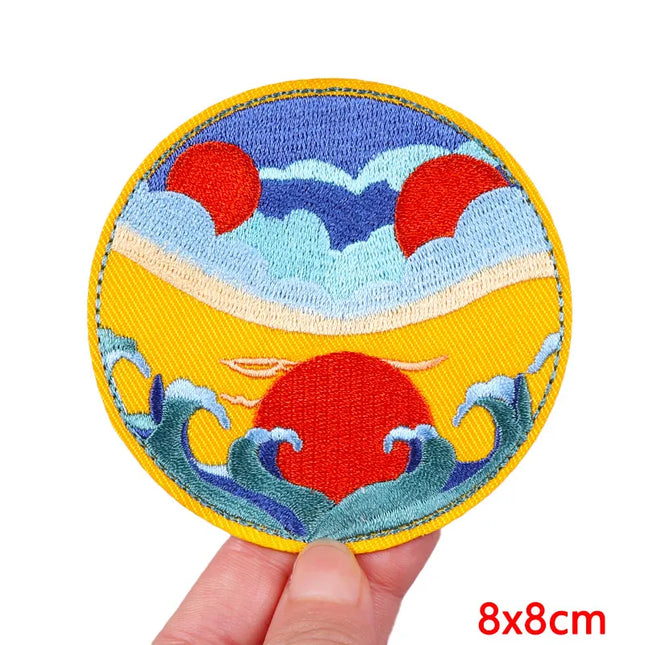 EcoWarra Outdoor Nature Camping Traveler Embroidered Patch Iron On Patches For Clothing Thermoadhesive Patches Hiking Patch For Backpack