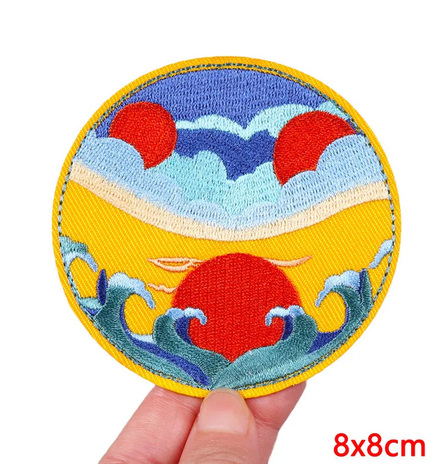 EcoWarra Outdoor Nature Camping Traveler Embroidered Patch Iron On Patches For Clothing Thermoadhesive Patches Hiking Patch For Backpack