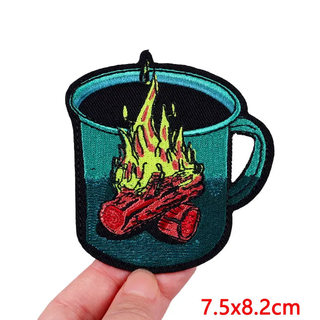 EcoWarra Outdoor Nature Camping Traveler Embroidered Patch Iron On Patches For Clothing Thermoadhesive Patches Hiking Patch For Backpack