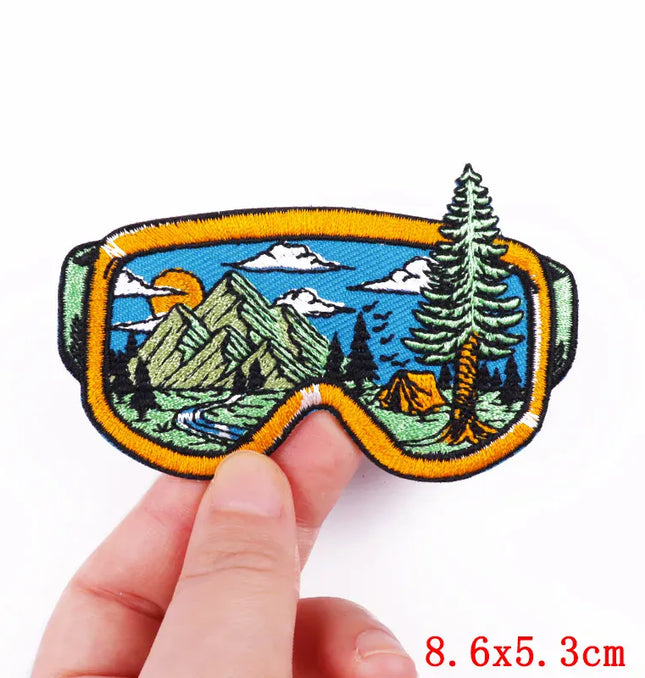 EcoWarra Outdoor Nature Camping Traveler Embroidered Patch Iron On Patches For Clothing Thermoadhesive Patches Hiking Patch For Backpack