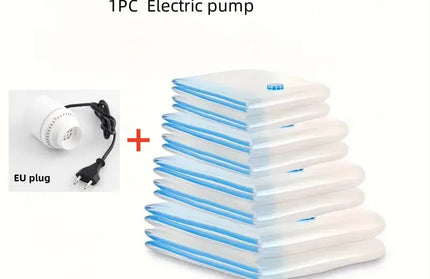 EcoWarra Package A  EU plug Compressed bag electric pump, travel vacuum bag pump, mini vacuum sealant machine, food space savings, food organizer