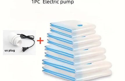 EcoWarra Package A  US plug Compressed bag electric pump, travel vacuum bag pump, mini vacuum sealant machine, food space savings, food organizer