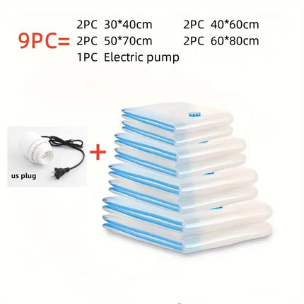 EcoWarra Package A  US plug Compressed bag electric pump, travel vacuum bag pump, mini vacuum sealant machine, food space savings, food organizer