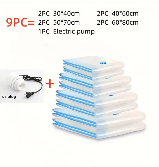 EcoWarra Package A  US plug Compressed bag electric pump, travel vacuum bag pump, mini vacuum sealant machine, food space savings, food organizer
