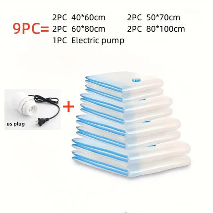 EcoWarra Package B  US plug Compressed bag electric pump, travel vacuum bag pump, mini vacuum sealant machine, food space savings, food organizer