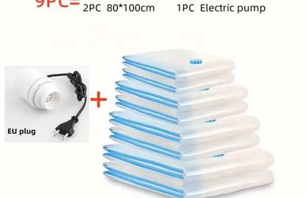 EcoWarra Package C  EU plug Compressed bag electric pump, travel vacuum bag pump, mini vacuum sealant machine, food space savings, food organizer