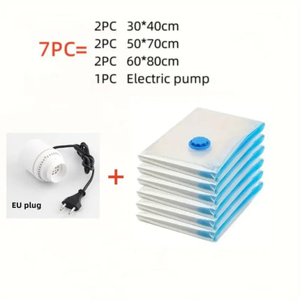 EcoWarra Package D  EU plug Compressed bag electric pump, travel vacuum bag pump, mini vacuum sealant machine, food space savings, food organizer