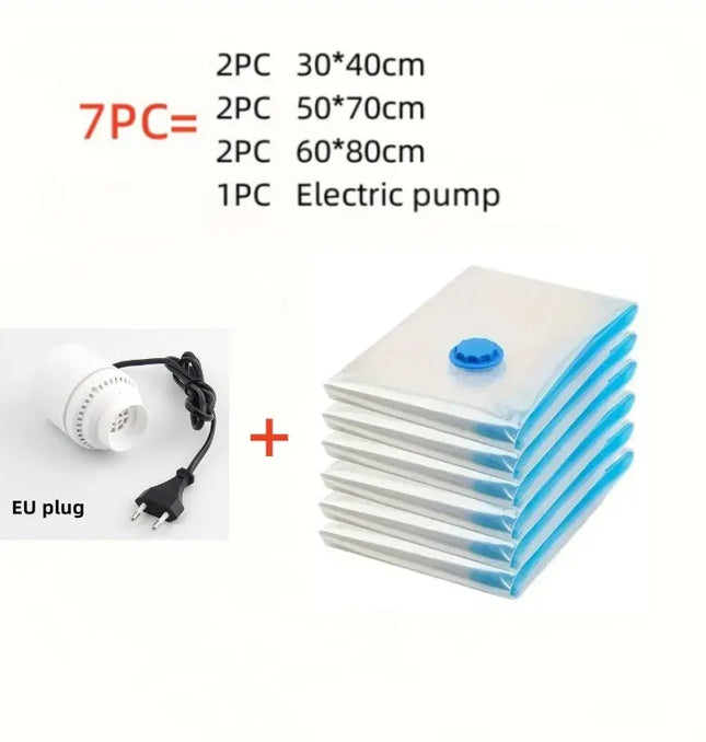 EcoWarra Package D  EU plug Compressed bag electric pump, travel vacuum bag pump, mini vacuum sealant machine, food space savings, food organizer