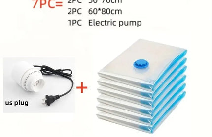 EcoWarra Package D  US plug Compressed bag electric pump, travel vacuum bag pump, mini vacuum sealant machine, food space savings, food organizer