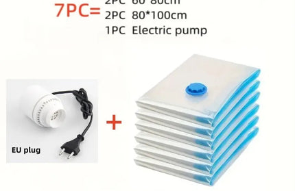 EcoWarra Package E  EU plug Compressed bag electric pump, travel vacuum bag pump, mini vacuum sealant machine, food space savings, food organizer