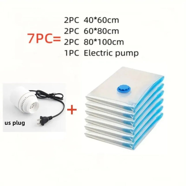 EcoWarra Package E  US plug Compressed bag electric pump, travel vacuum bag pump, mini vacuum sealant machine, food space savings, food organizer