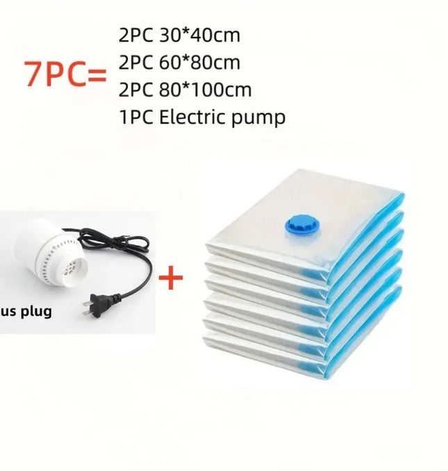EcoWarra Package F  US plug Compressed bag electric pump, travel vacuum bag pump, mini vacuum sealant machine, food space savings, food organizer