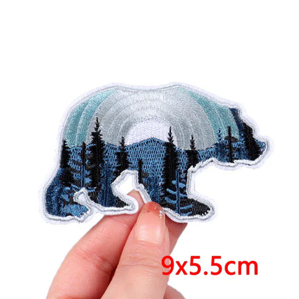 EcoWarra PE8417CT Outdoor Nature Camping Traveler Embroidered Patch Iron On Patches For Clothing Thermoadhesive Patches Hiking Patch For Backpack