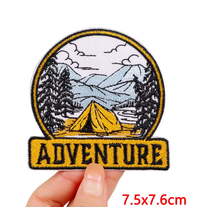 EcoWarra PE8693CT Outdoor Nature Camping Traveler Embroidered Patch Iron On Patches For Clothing Thermoadhesive Patches Hiking Patch For Backpack