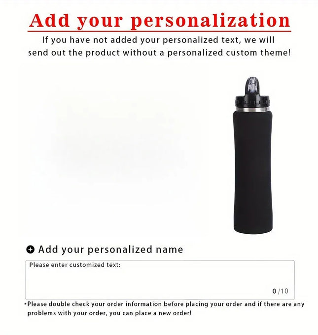 EcoWarra Personalized Insulated Stainless Steel Water Bottle with Straw - Engraved Fitness/Cycling Bottle, Perfect Gift for Men & Women