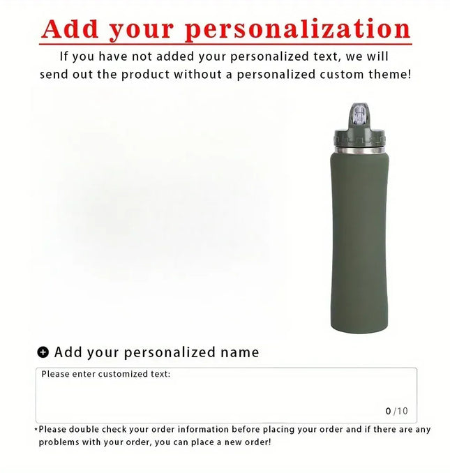 EcoWarra Personalized Insulated Stainless Steel Water Bottle with Straw - Engraved Fitness/Cycling Bottle, Perfect Gift for Men & Women