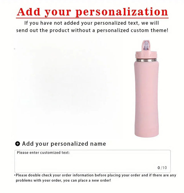 EcoWarra Personalized Insulated Stainless Steel Water Bottle with Straw - Engraved Fitness/Cycling Bottle, Perfect Gift for Men & Women