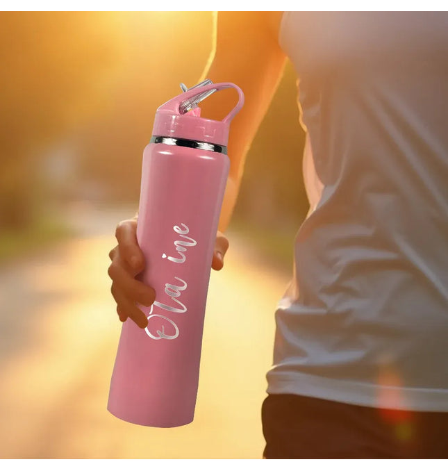 EcoWarra Personalized Insulated Stainless Steel Water Bottle with Straw - Engraved Fitness/Cycling Bottle, Perfect Gift for Men & Women