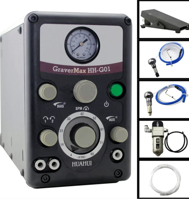 EcoWarra PHYHOO Hand Engraving & Stone Setting Tools Graver Max G8 Quick Setup Pneumatic Engraver Machine Jewellery Making Equipments