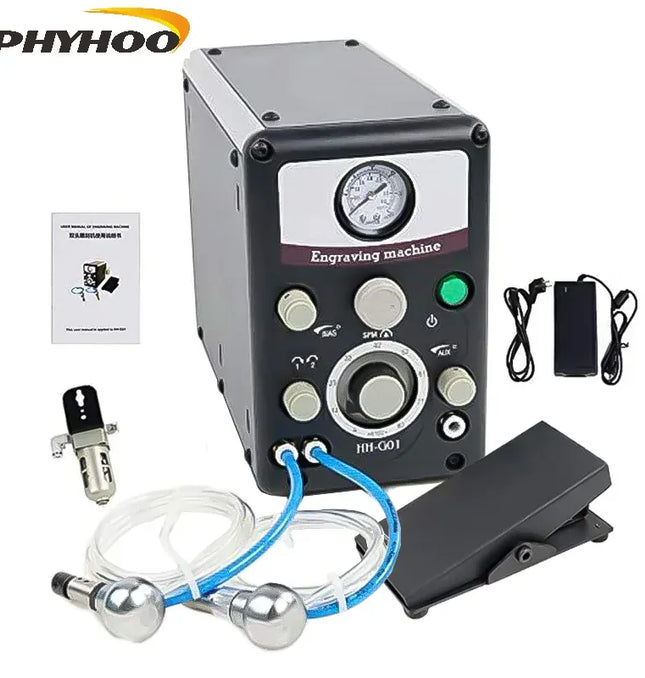 EcoWarra PHYHOO Hand Engraving & Stone Setting Tools Graver Max G8 Quick Setup Pneumatic Engraver Machine Jewellery Making Equipments