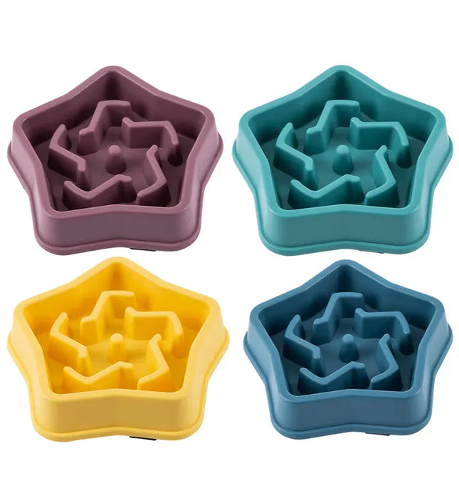 EcoWarra Picture color Pet Cat Dog Slow Food Bowl Fat Help Healthy Round Anti-choking Thickened And Non-slip Multiple Colors Shapes