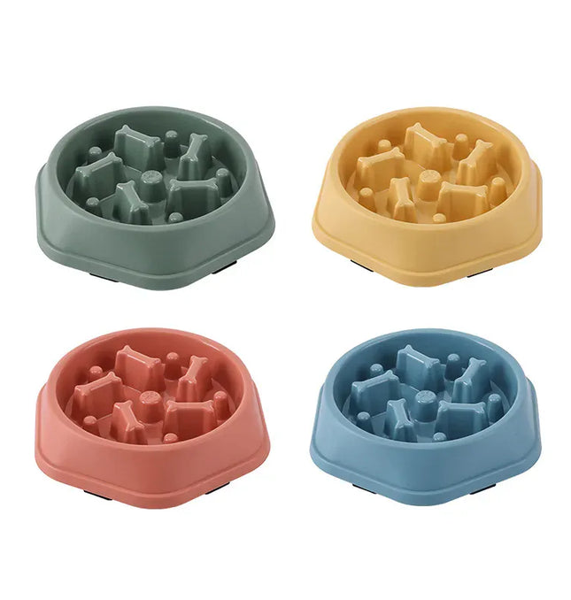 EcoWarra Picture color Pet Cat Dog Slow Food Bowl Fat Help Healthy Round Anti-choking Thickened And Non-slip Multiple Colors Shapes